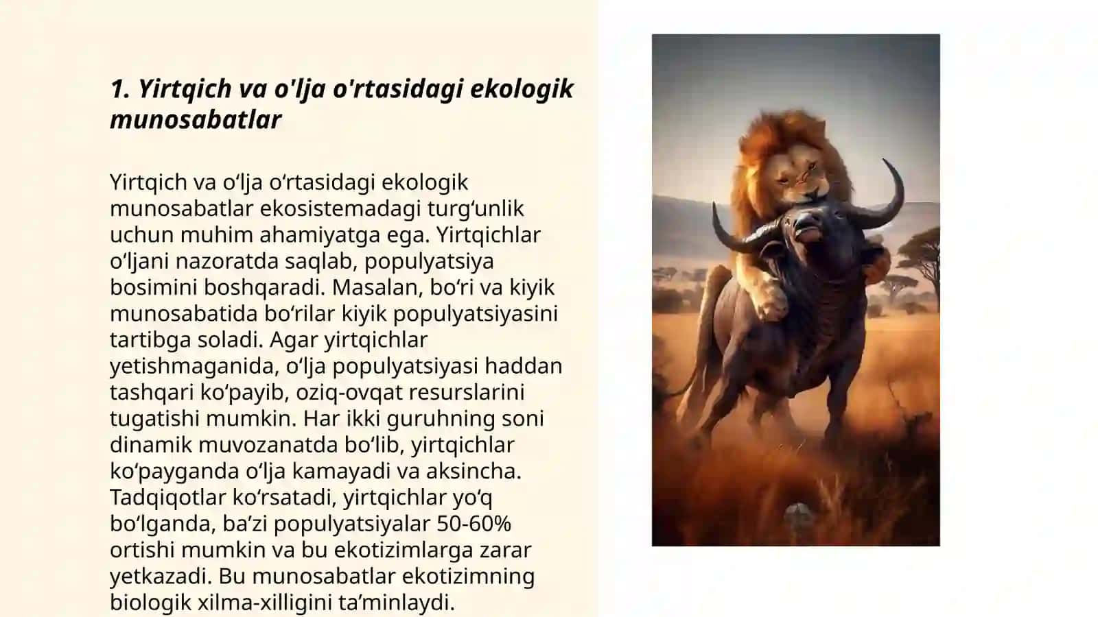 Yirtqich va o'lja o'rtasidagi ekologik munosabatlar 3