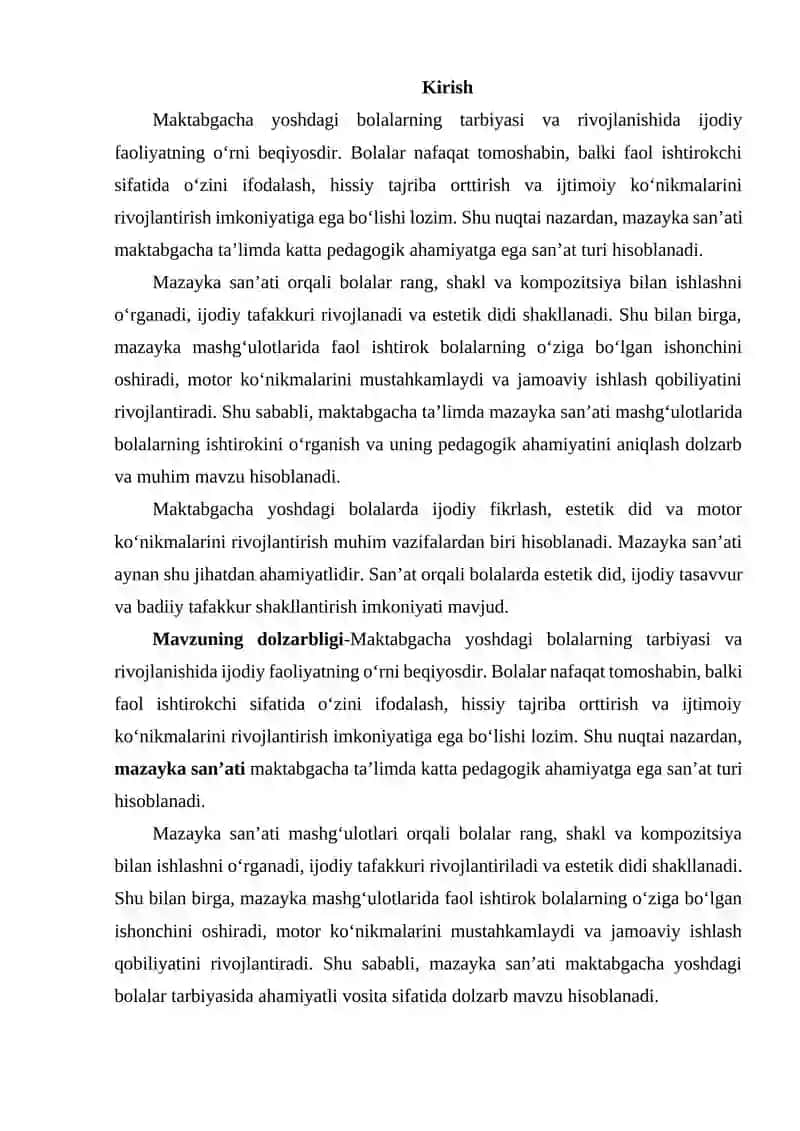 Maktabgacha talim tashkilotida mazayka san'atining turlari 3