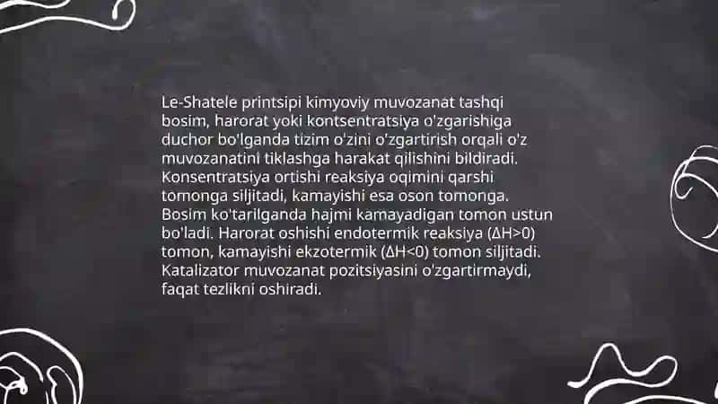 Le-Shatеlе prinsipi. Iоnlanish kоnstantasi 3