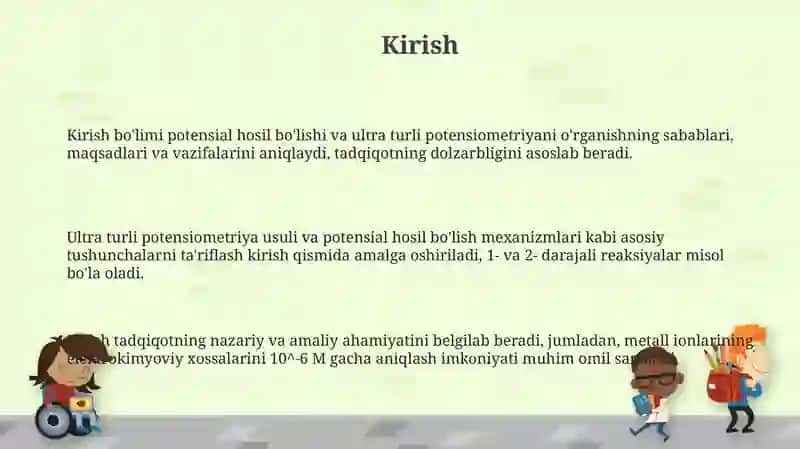 Potensial hosil bo'lishining asoslari 3
