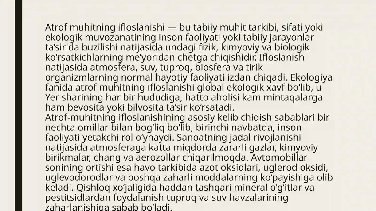 Atrofmuhitning ifloslanishi—globalekologik muammo 3