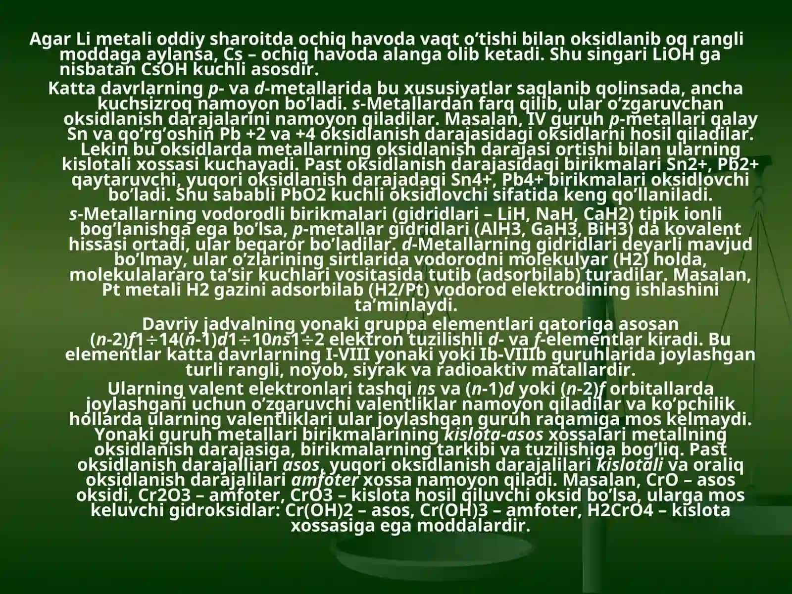 Metallar umumiy xossalari 3