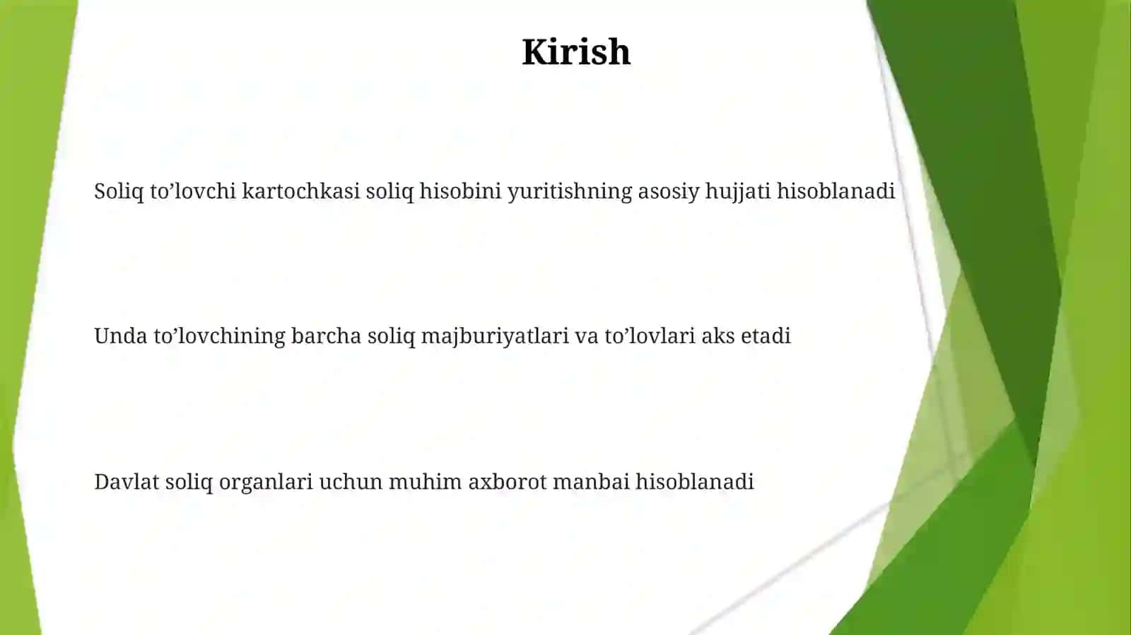 Soliq to’lovchi kartochkasi yuritish tartibi 3
