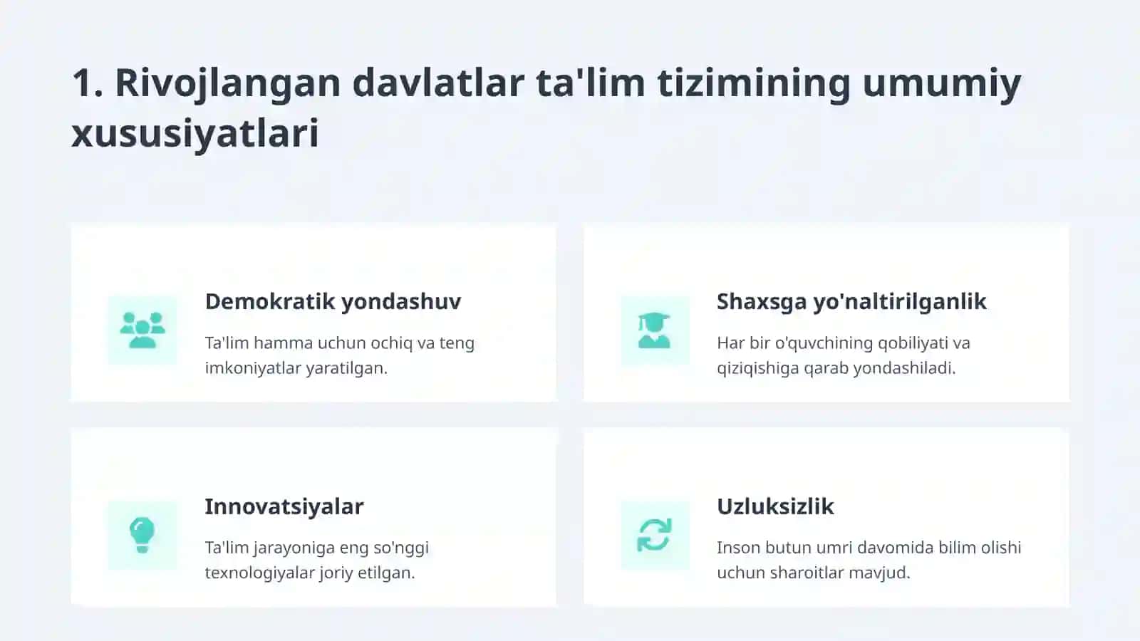 Rivojlangan xorijiy mamlakatlarda ta'lim tizimi 3