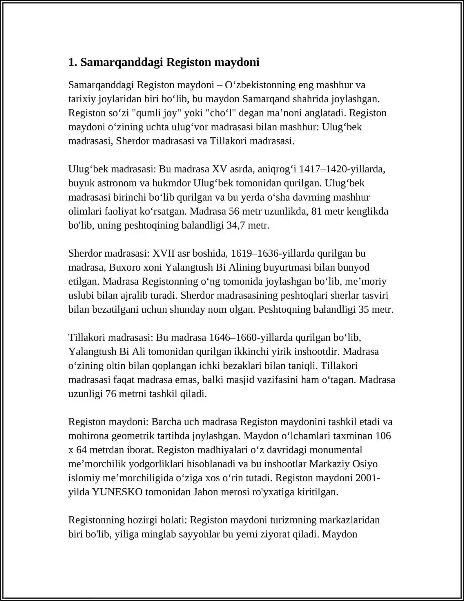 Samarqanddagi Registon maydoni 3