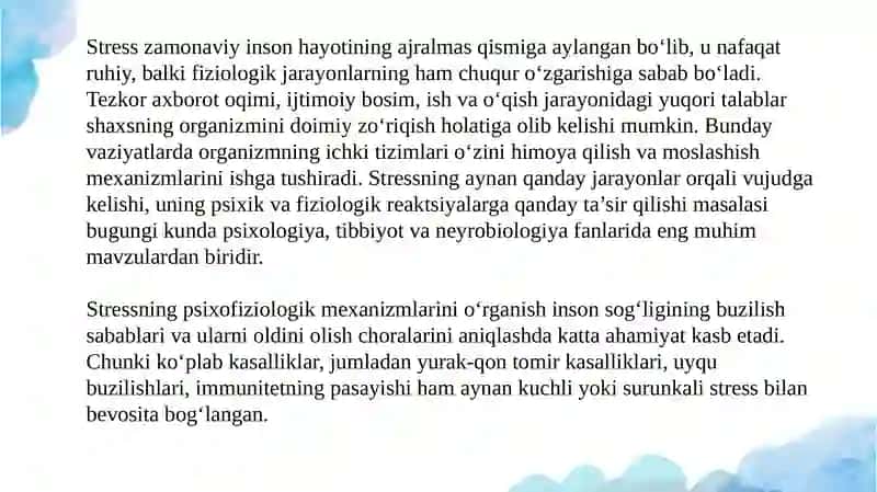 Stressning psixofiziologik mexanizmlari 3