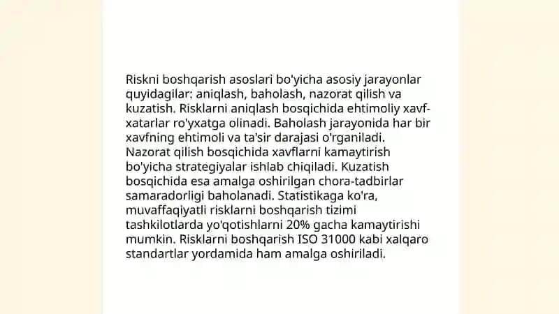 Riskni boshqarish sohasida malakali professional kadrlani tayyorlash tizimi 3