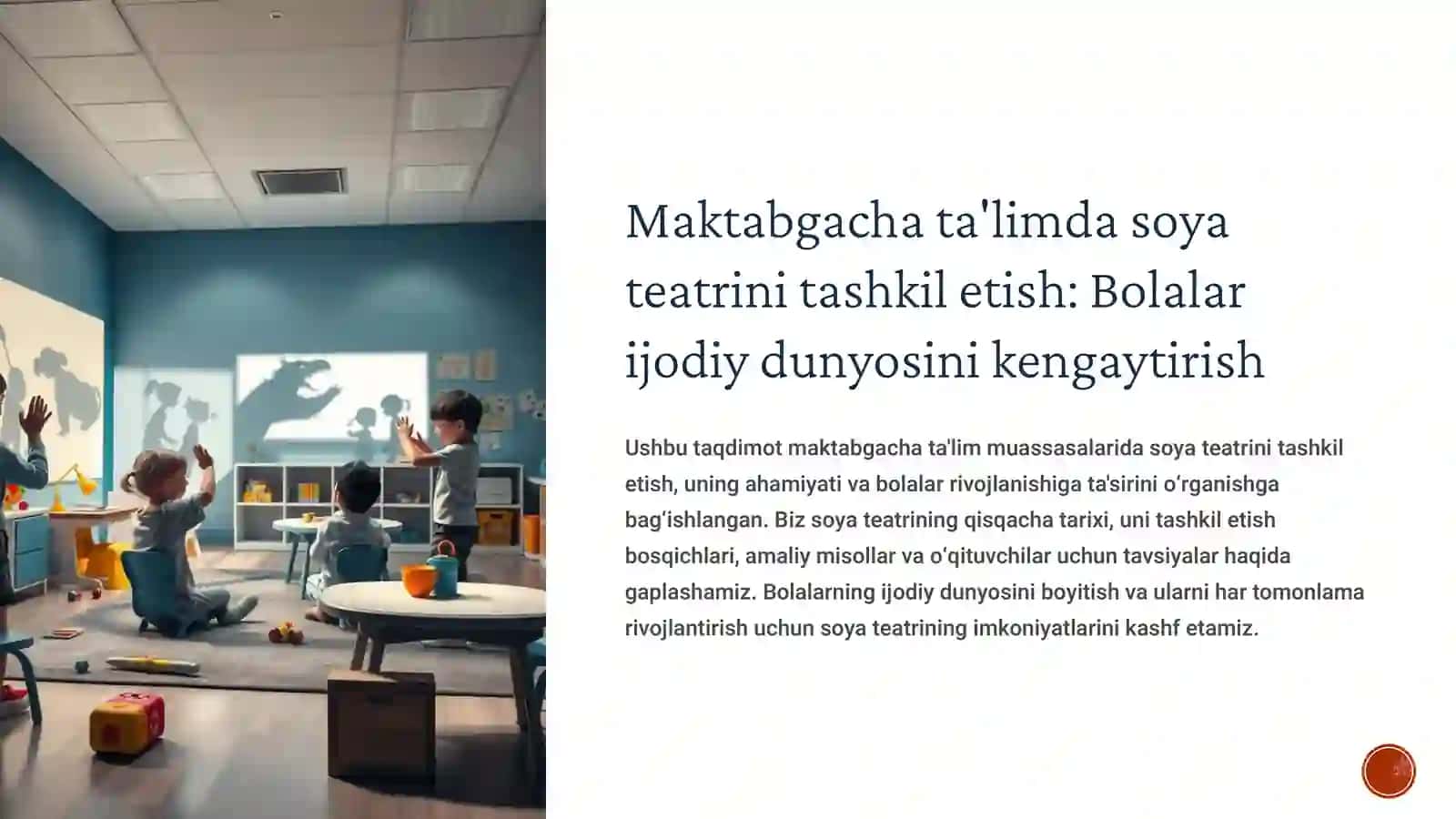 Maktabgacha ta'lim tashkilotida soya teatrini tashkil etish 3