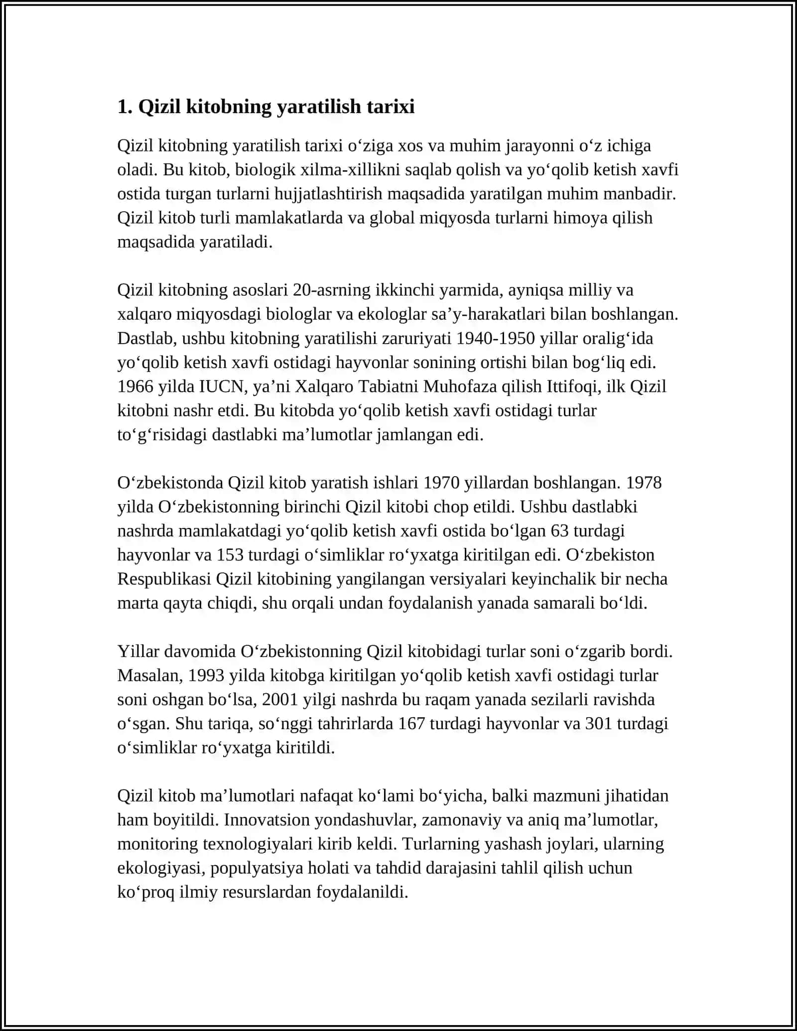 QIZIL KITOBNING YARATILISHI UNING BIOGEOGRAFIYA FANINING ORGANISHDAKI AHAMIYATI 3