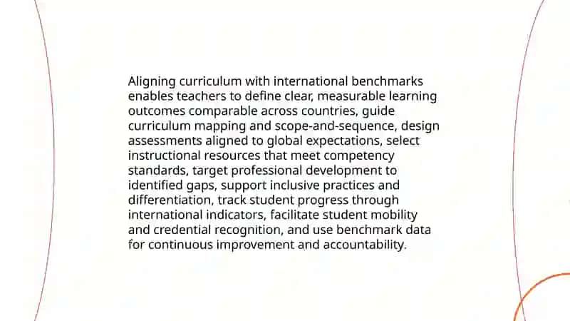 Align curriculum with international benchmarks 3