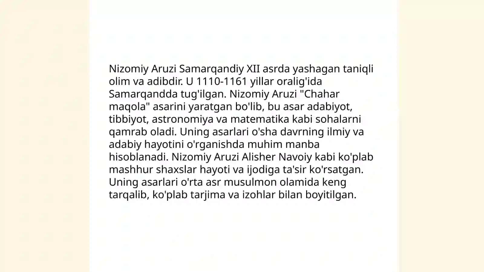 Chahor magola" (Nizomiy Aruzi Samarqandiy) asari tahlili 3