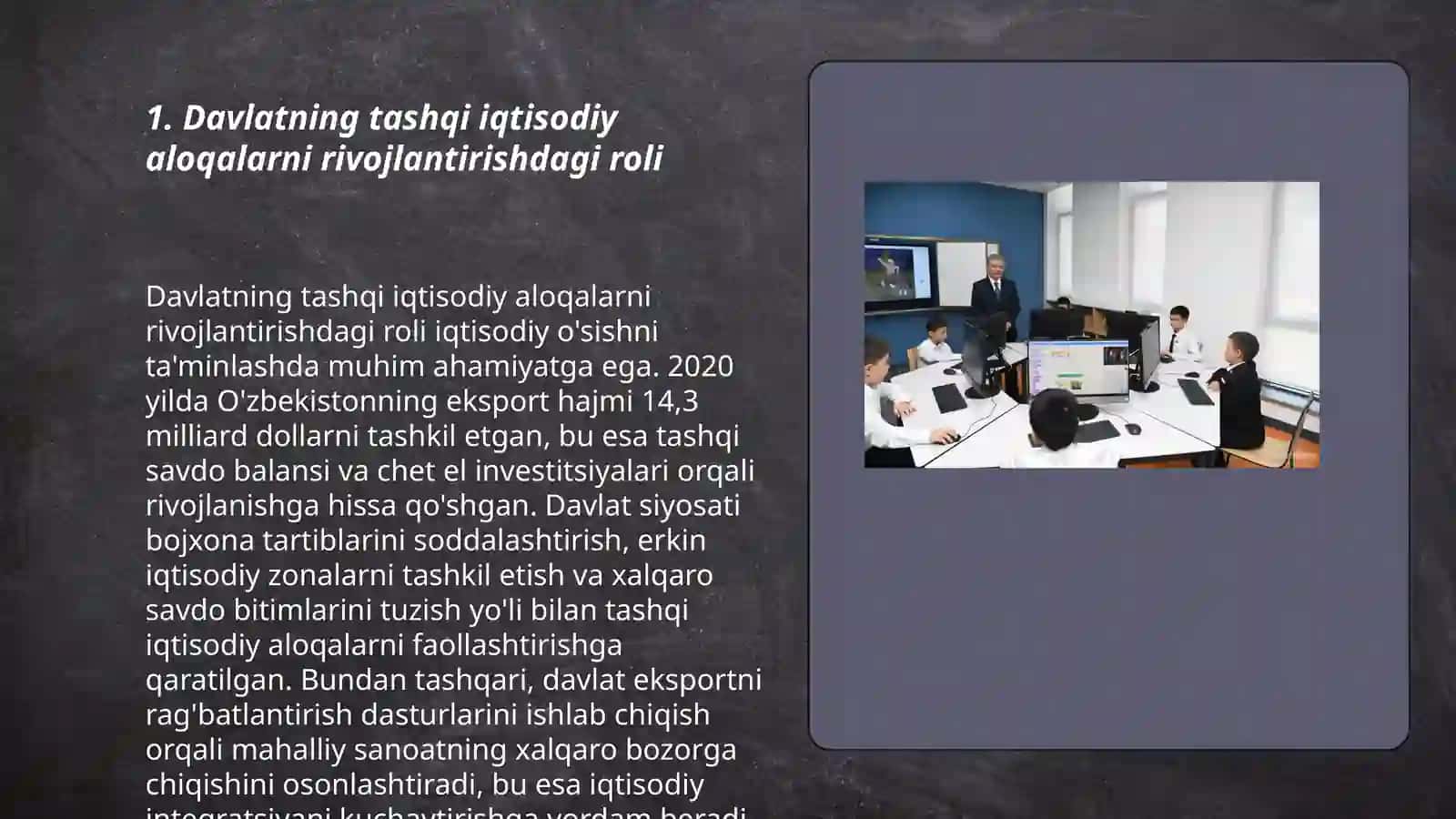 Davlatning tashqi iqtisodiy faoliyatni tartibga solishi va uning ahamiyati 3