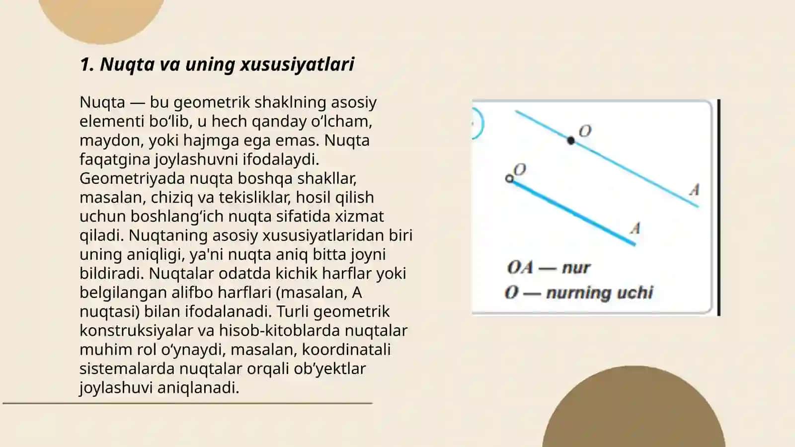 Geometriyaning asosiy tushunchalari (nuqta to'g'ri chiziq,tekislik) 3