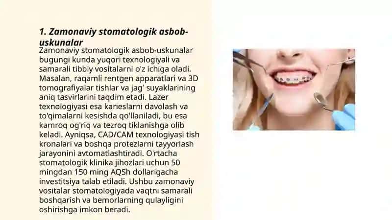 Zamonaviy stomatalogik dastaklar 3