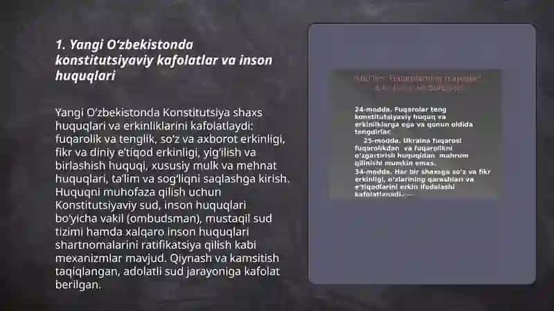 Yangi Oʻzbekistonda inson haq-huquqlari va erkinliklari 3