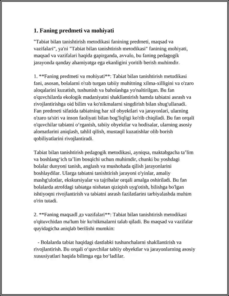 TABIAT BILAN TANISHTIRISH METODIKASI FANINING PREDMETI MAQSAD VA VAZIFALARI 3