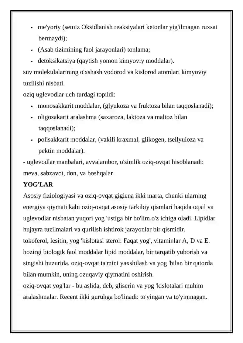OVQATLANISHNING FIZIOLOGIK ME'YORLARI 3