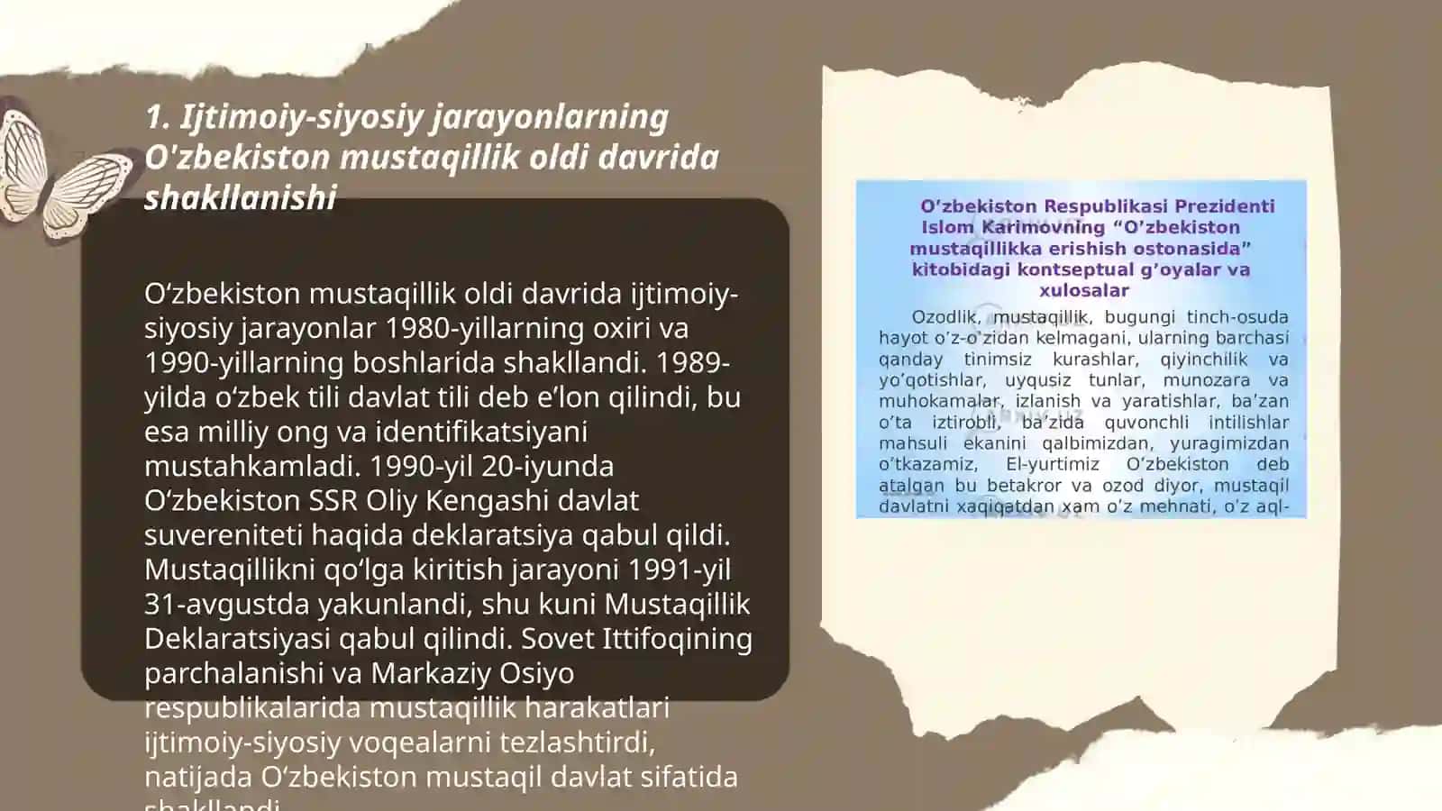 Mustaqillikga erishish arafasida O'zbekistondagi ijtimoiy-siyosiy jarayonlar 3