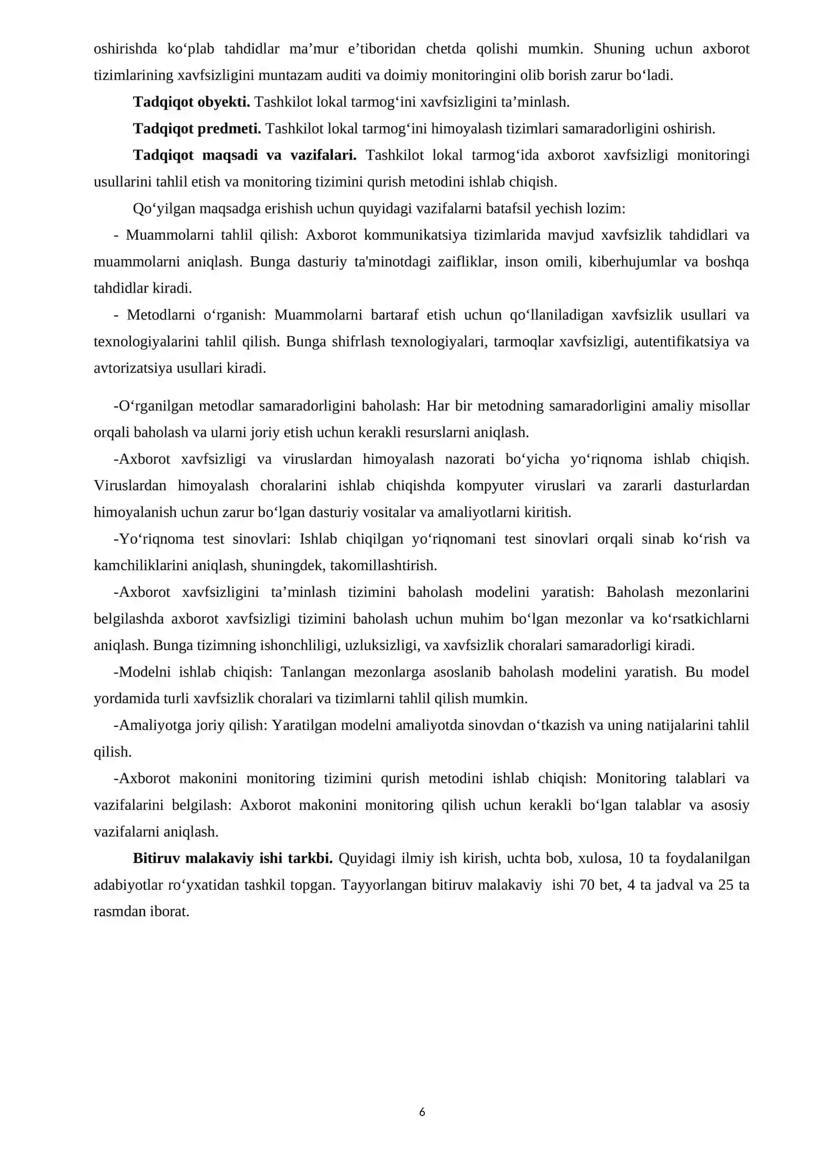 "TARMOQDAGI KIBERHUJUMLARNI ANIQLASH VA ULARNI AVTOMATIK BLOKLASH TIZIMNI ISHLAB CHIQISH" mavzusida 3