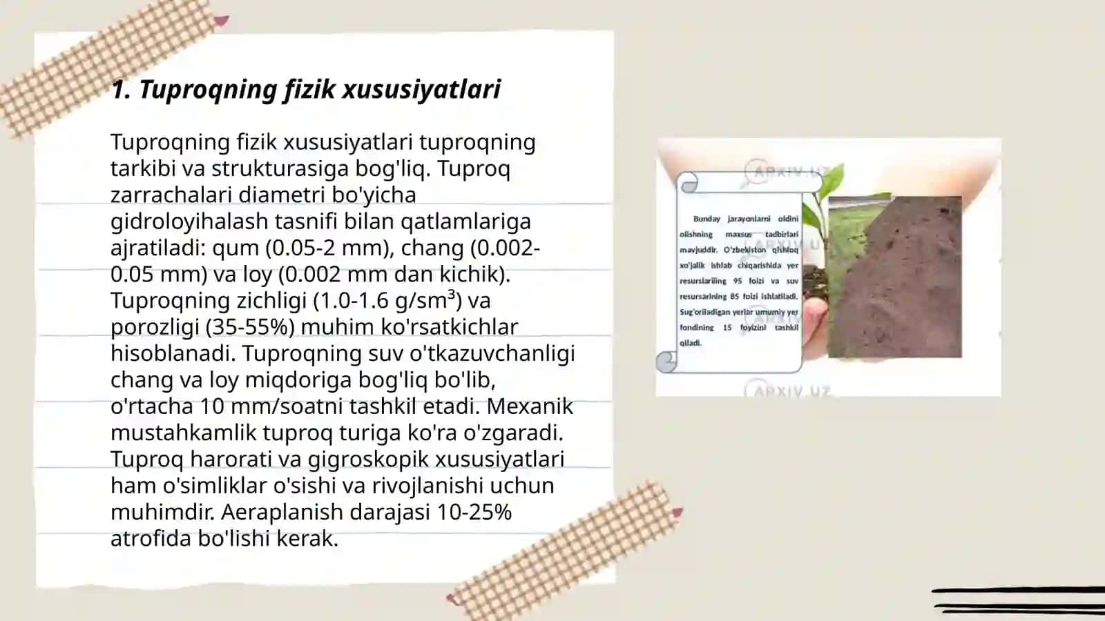 Tuproq meleratsoyasi va gidrologiyasi 3