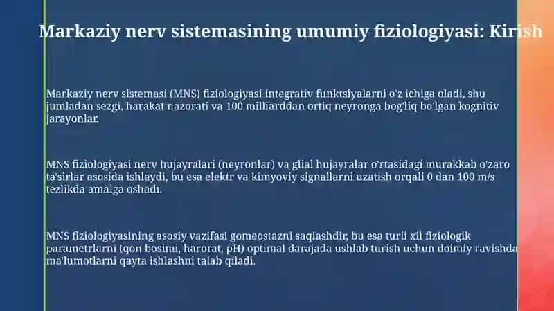 Markaziy nerf sistemasining umumiy fiziologiyasi 3
