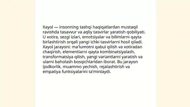 Xayol jarayonlari va xayol turlari 3