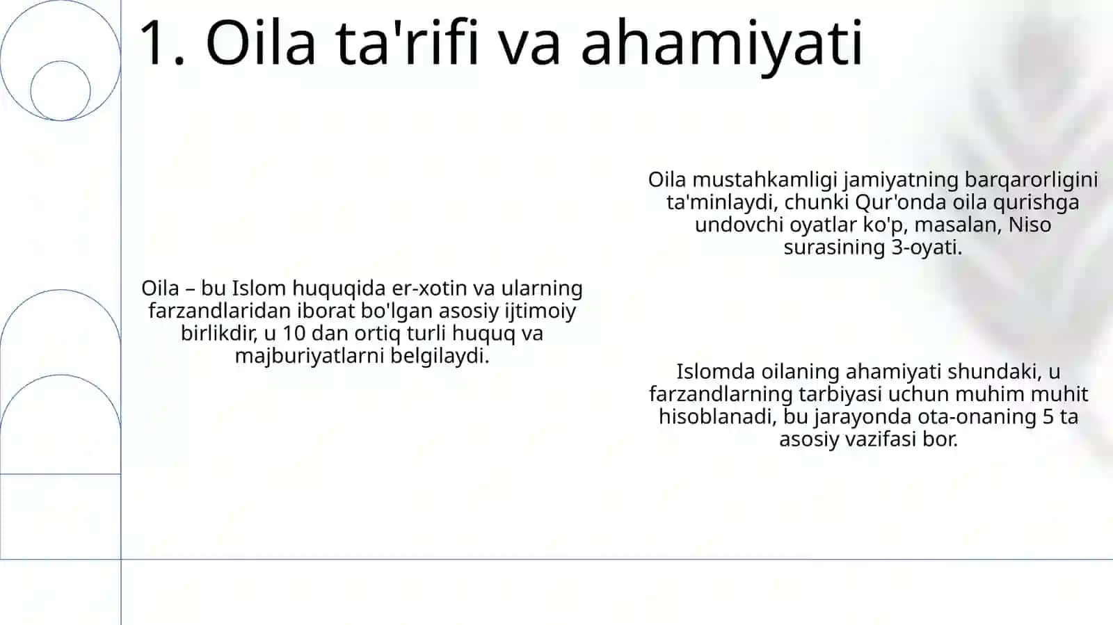 Islom huquqshunoslikida Oila nikohTaloq tushunchalarini tariflash 3