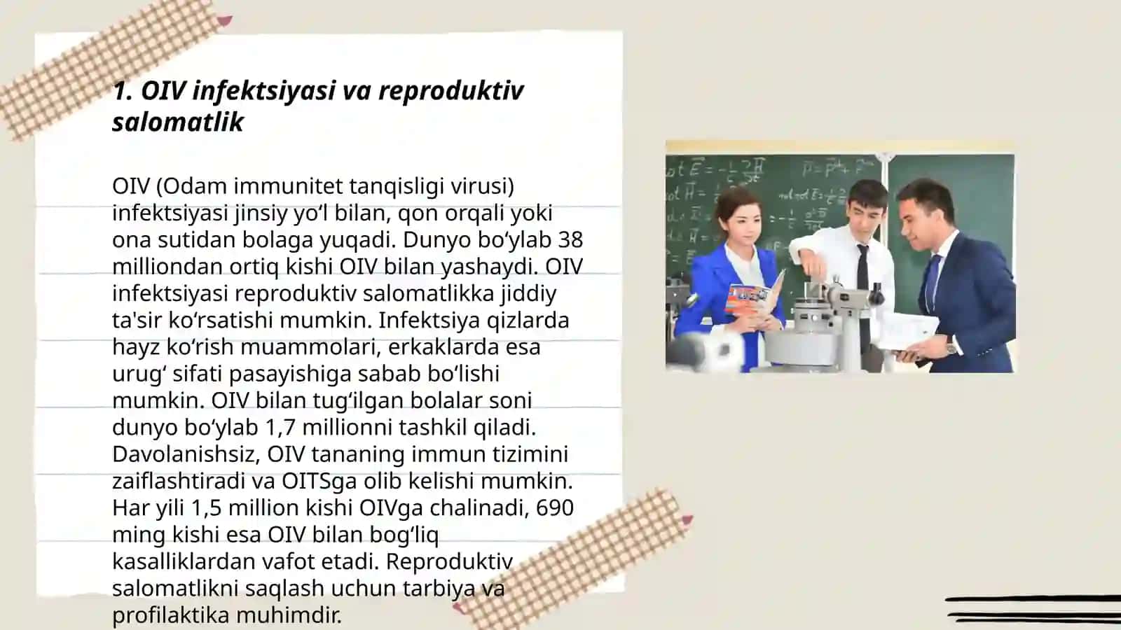 OIV infektsiyasi kasalliklari bo'lgan ayollarning reproduktiv salomatligini saqlash va oilani rejalashtirish 3
