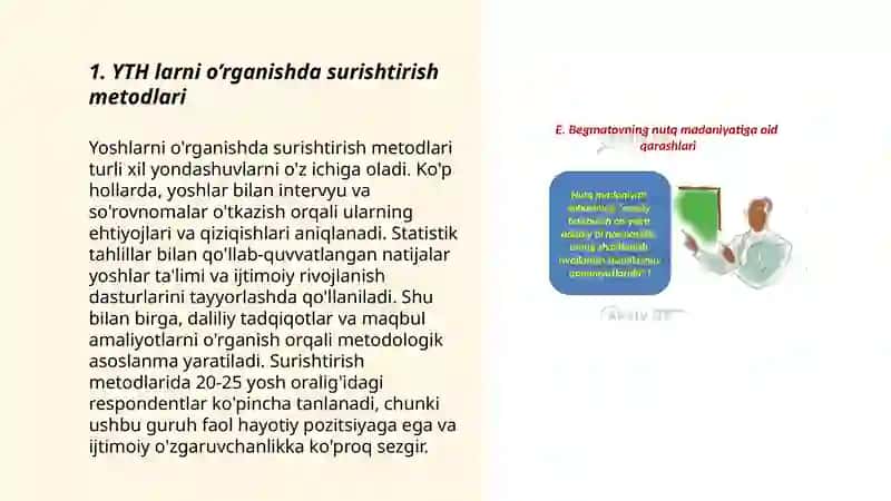 Yoshlarni o'rganishda surishtirish metodlari 3