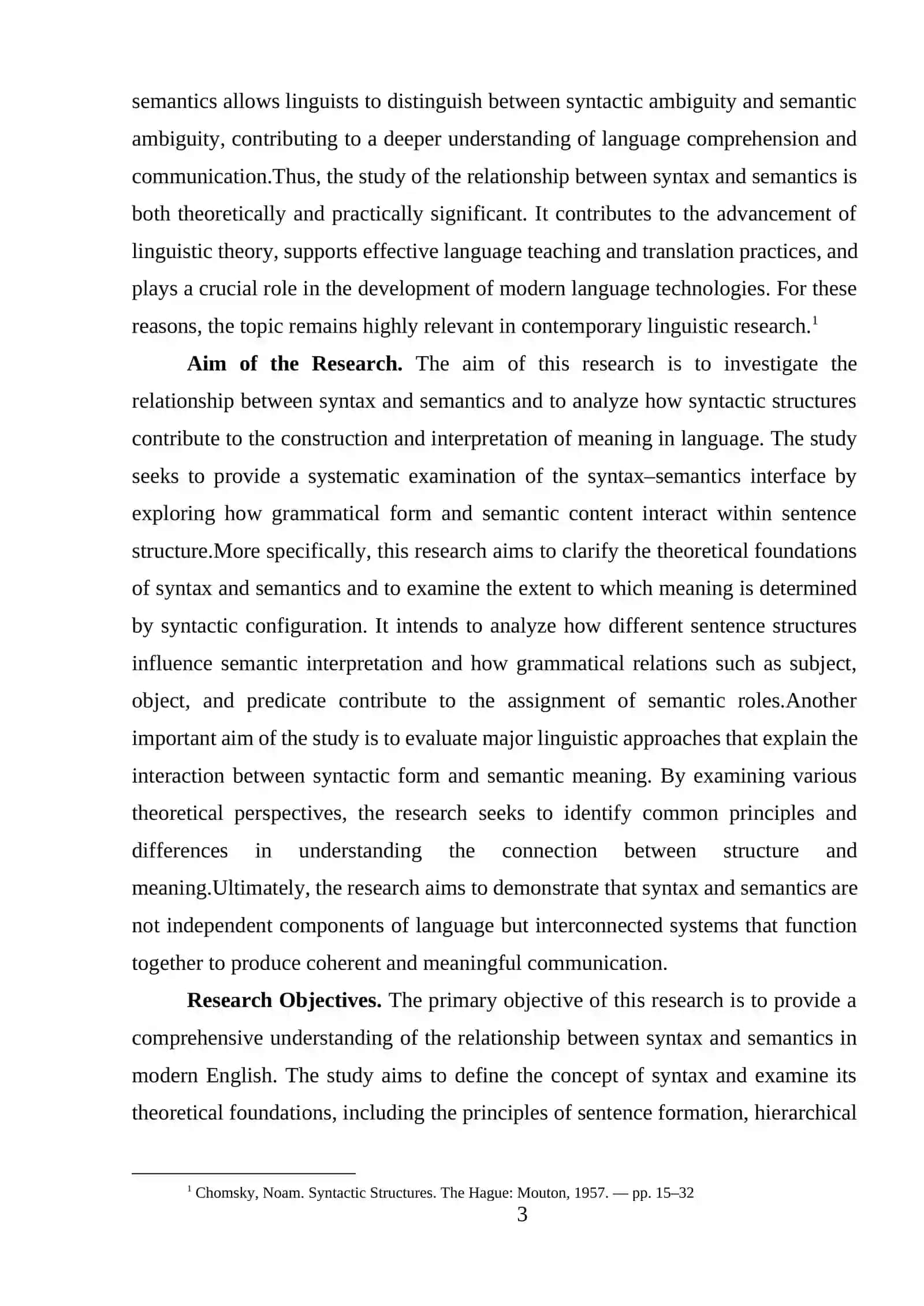 The Relationship Between Syntax and Semantics 3