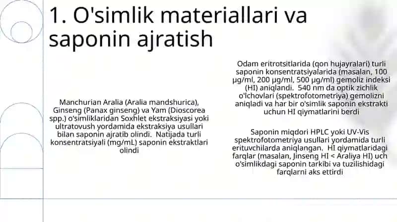 Saponinlarni gemolitik indeksni aniqlash 3