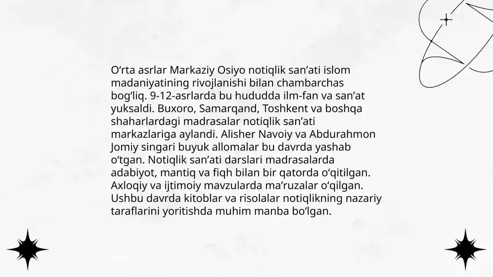 O'rta asrlar Markaziy Osiyo notiqlik san'ati 3