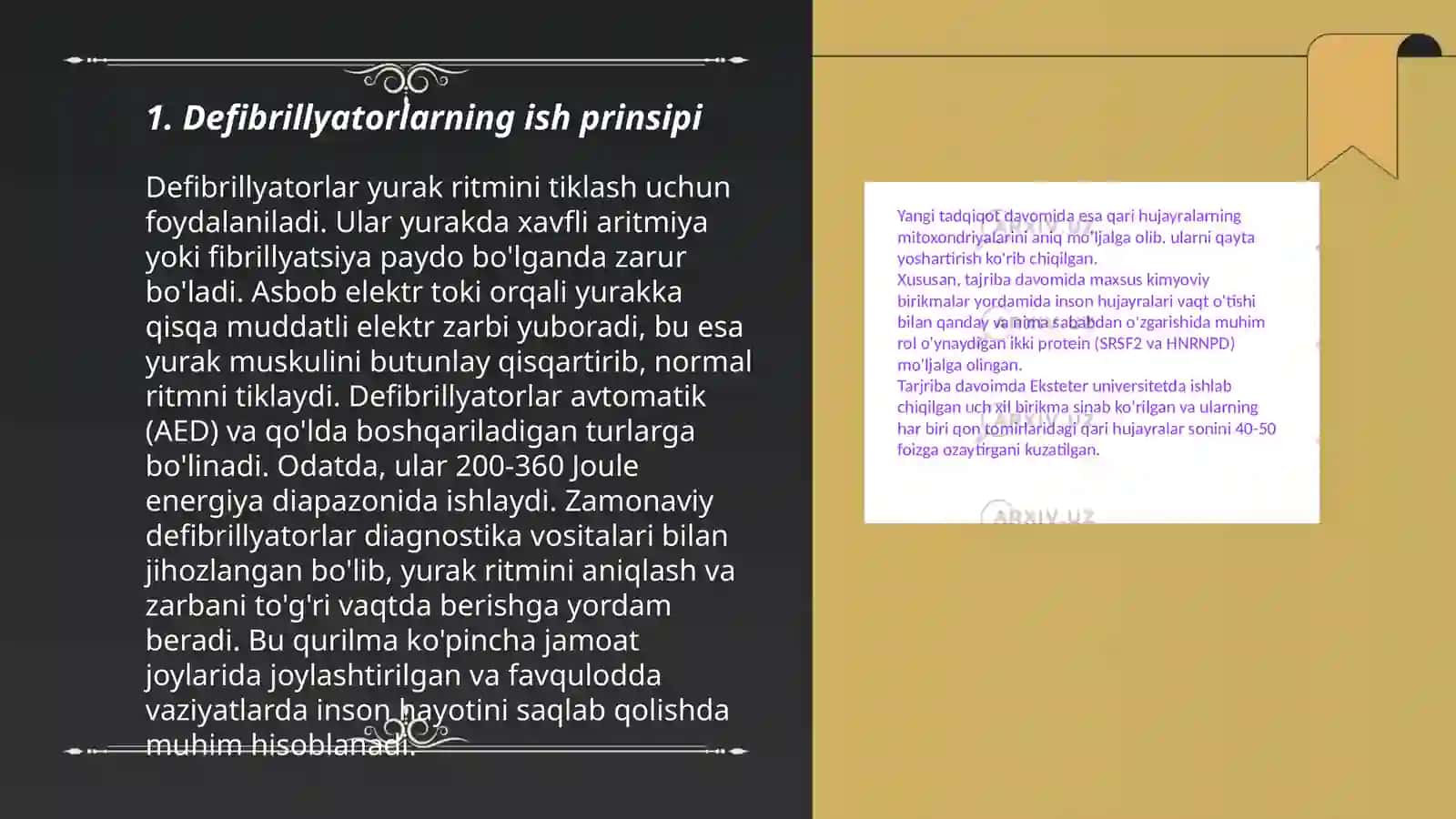Defibrillyatorlar va ularning ishlash prinsiplari. Spirografiya apparatini tuzilishi, ishlash prinsi 3