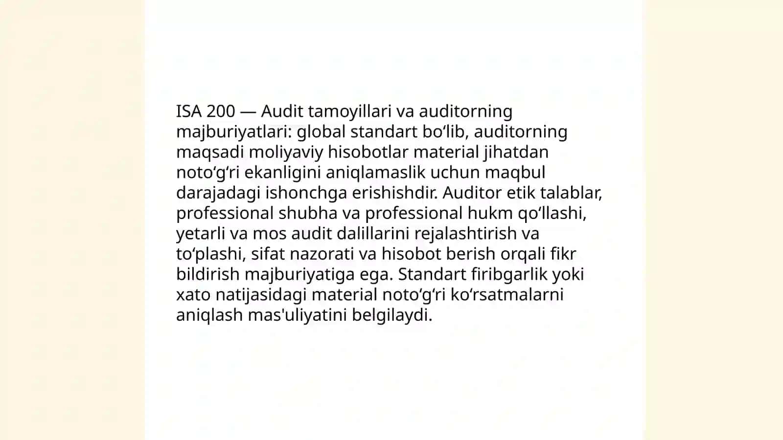 ISA 200: Audit tamoyillari va auditorning majburiyatlari 3
