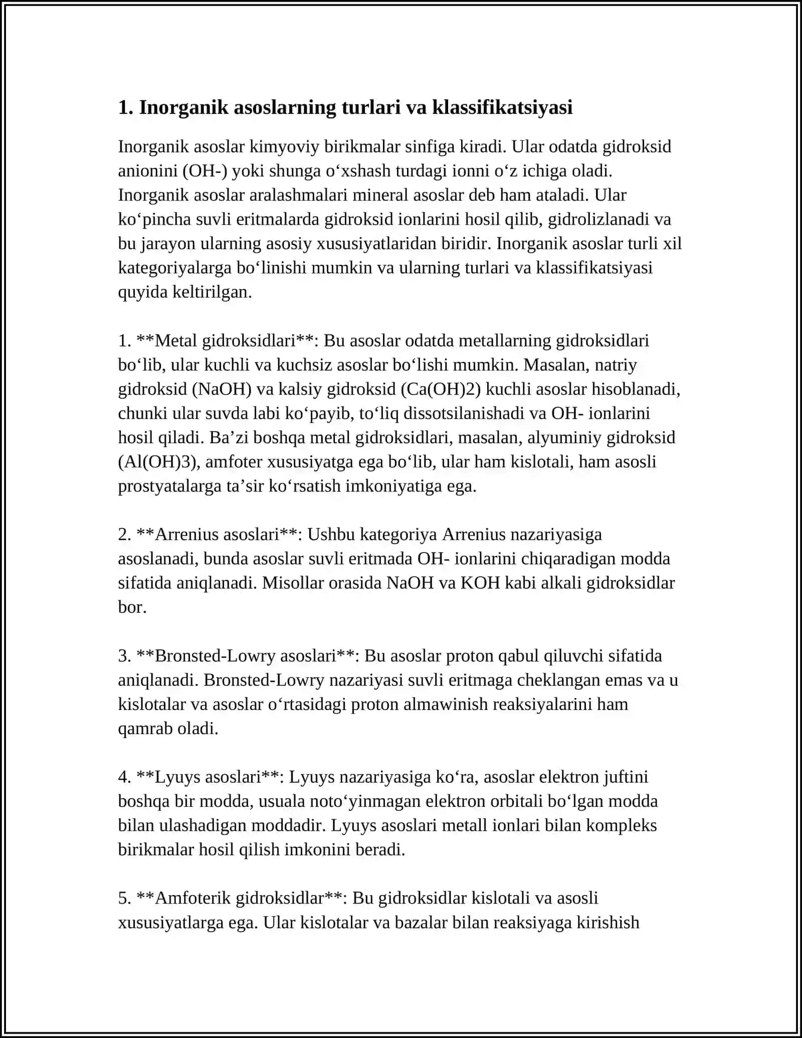 ASOSLARNING TURLARI, NOMENKLATURASI VA STRUKTURALARINI IFODALASH 3