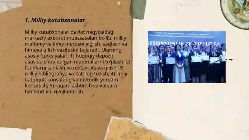 Kutubxona axborot muassasalarining asosiy tiplari va xillari 3