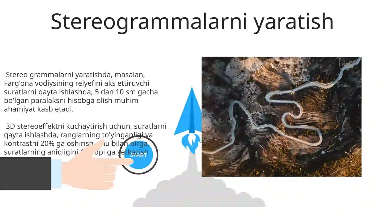 Aerofotosuratni grafik transformatsiyalash Stereoskop bilan stereoeffekt hosil qilish 3