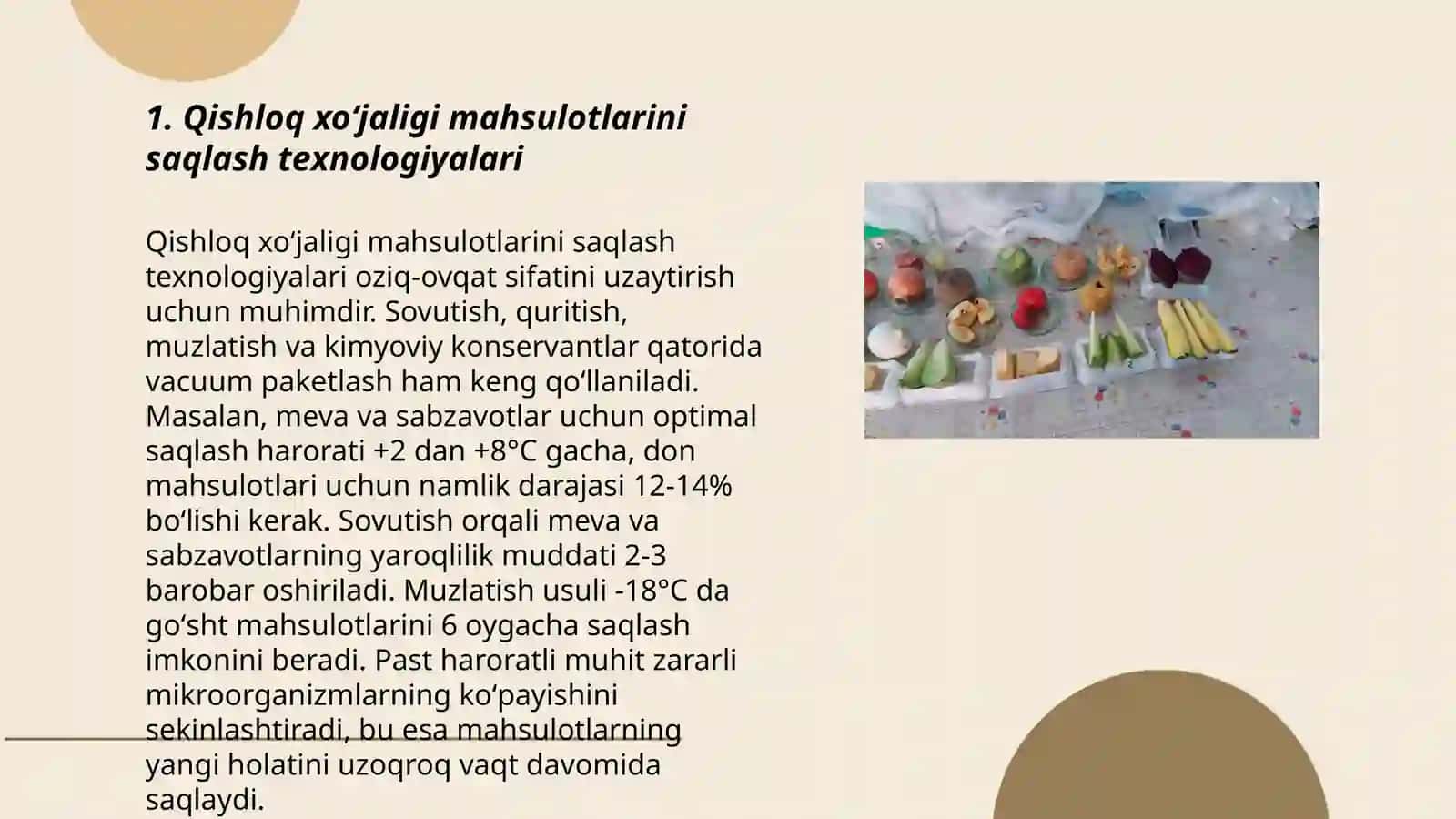 Qishloq xoʻjaligi mahsulotlarini saqlash texnologiyalari 3