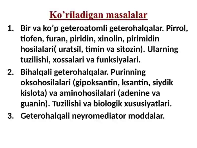 GETEROHАLQАLI BIRIKMАLАR METАBOLITLАR VАDORIVOR MODDАLАR SIFАTIDА 3