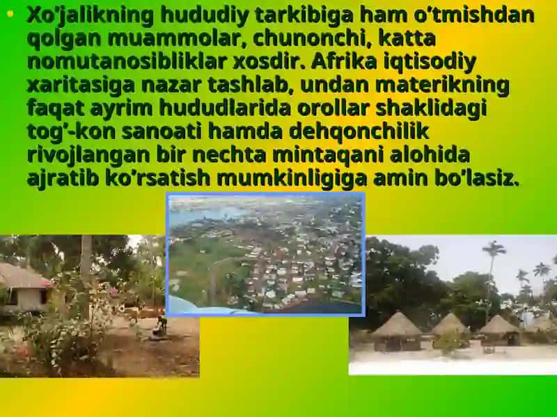 Afrika mamlakatlari xo’jaligi, iqtisodiy rayonlari 3
