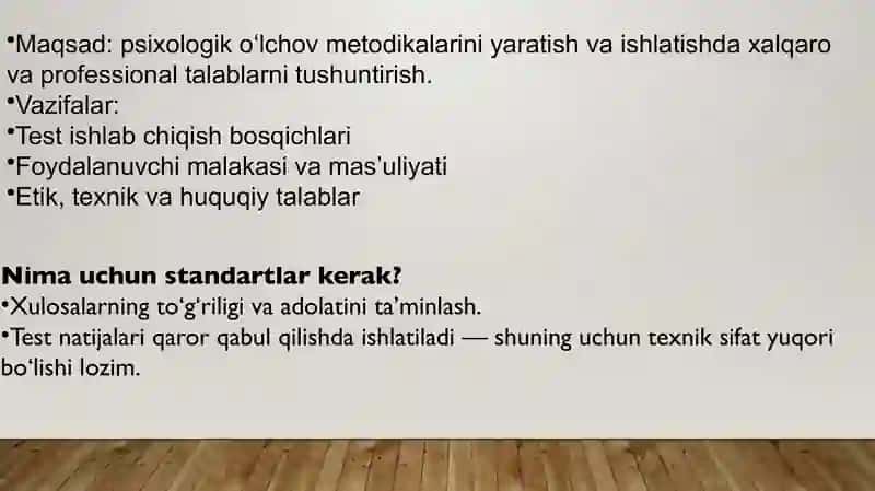 Ekspremental psixologik metodikalardan foydalanuvchilar va ishlab chiqaruvchilar uchun talablar .pptx 3
