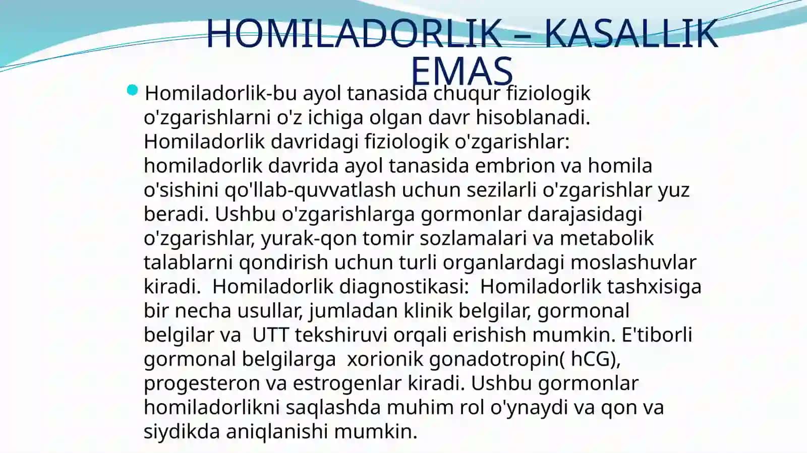 HOMILADOR AYOL ORGANIZMINING FIZIOLOGIK O’ZGARISHLARI 3