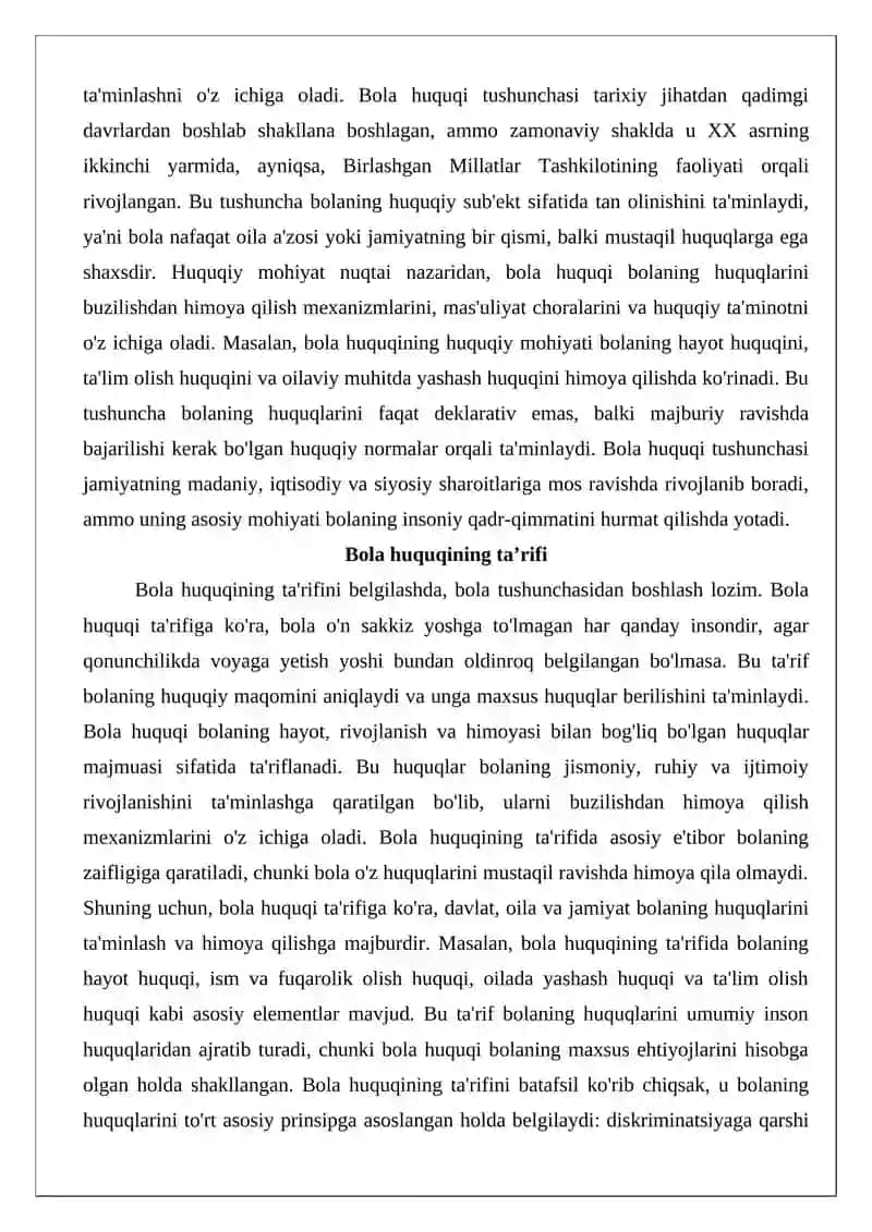 Bola huquqi tushunchasi va uning o‘ziga xos xususiyatlari 3