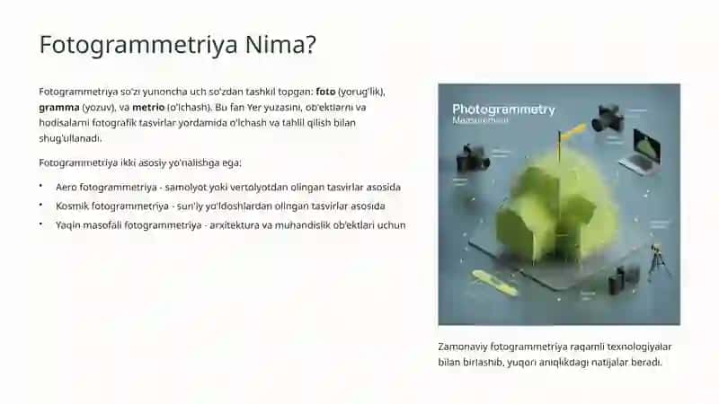Fotogrammetriya va Raqamli Kartografiya: Zamonaviy Yondashuvlar 3