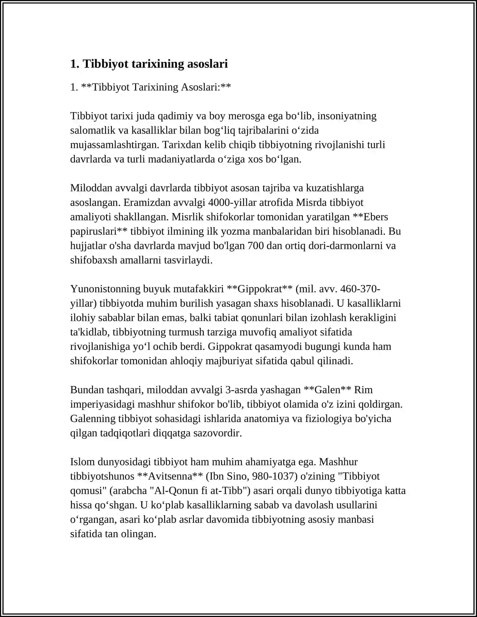 Tibbiyot Tarixining Asoslari 3