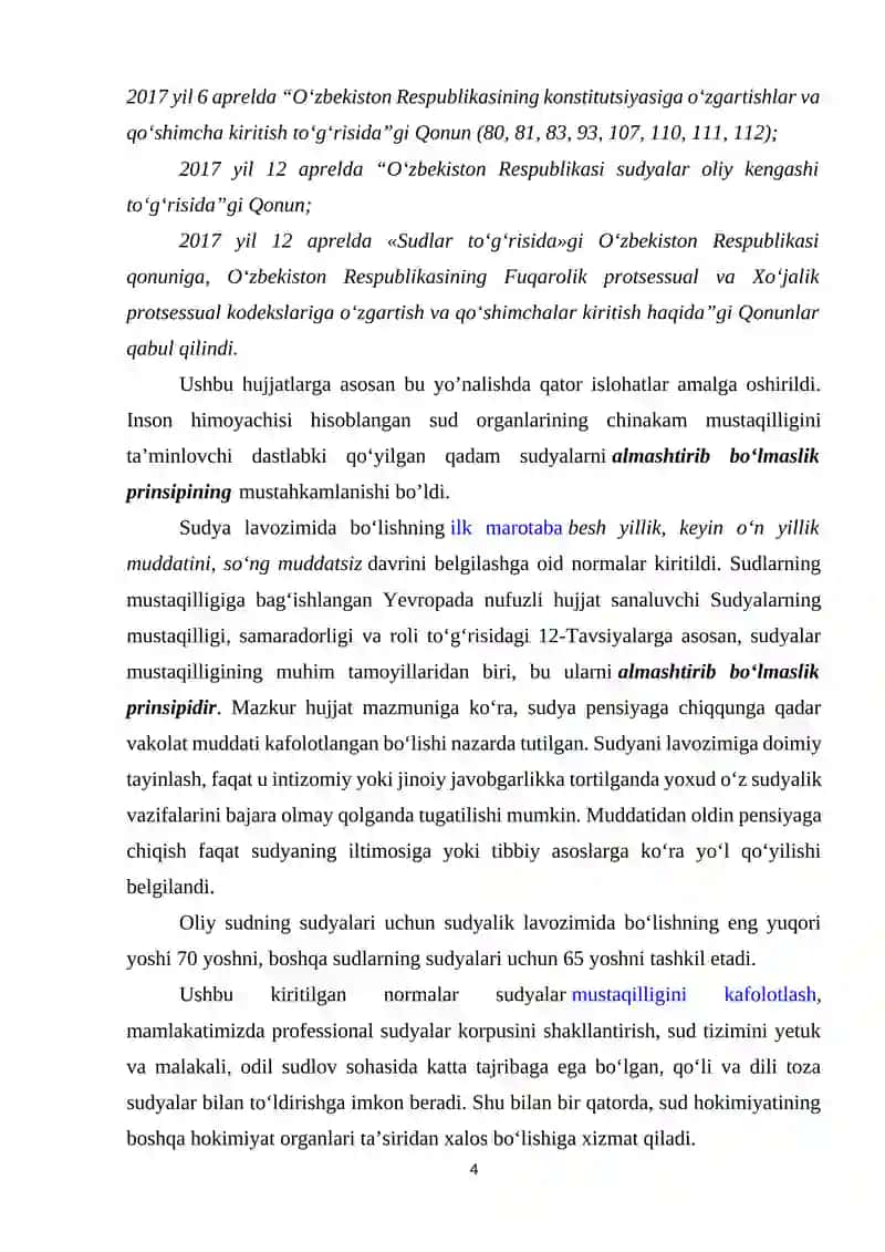 Qonun ustuvorligini ta’minlash va sud-huquq tizimini yanada isloh qilish 3