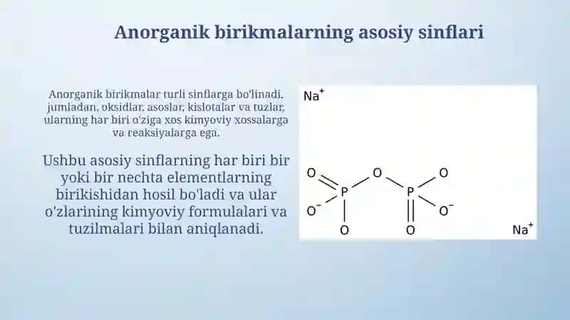 Noorganik birikmalarning asosiy sinflari 3