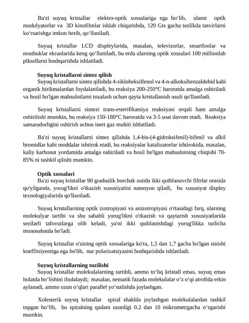 SUYUQ KRISTALLAR VA ULARNING XUSUSIYATLARI 3