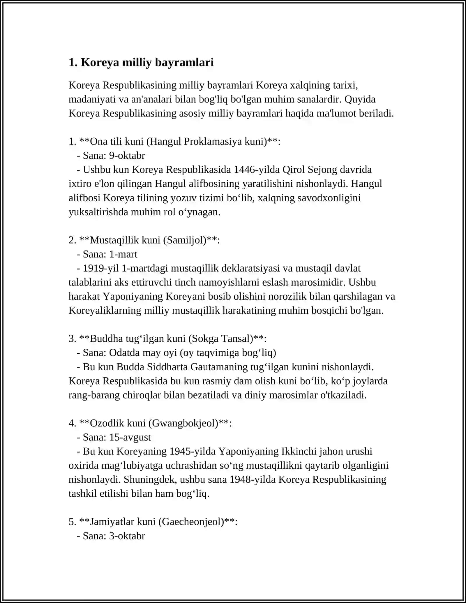 KOREYA BAYRAMLARI 3