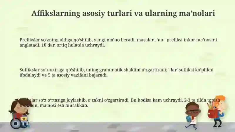Turli tillarda affikslar joylashuvi 3